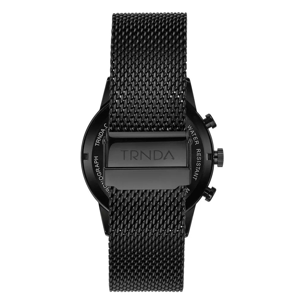 Trnda Men's Black Stainless Steel Watch, Cedar Brown Dial | Trn-43-Bk by TRNDA