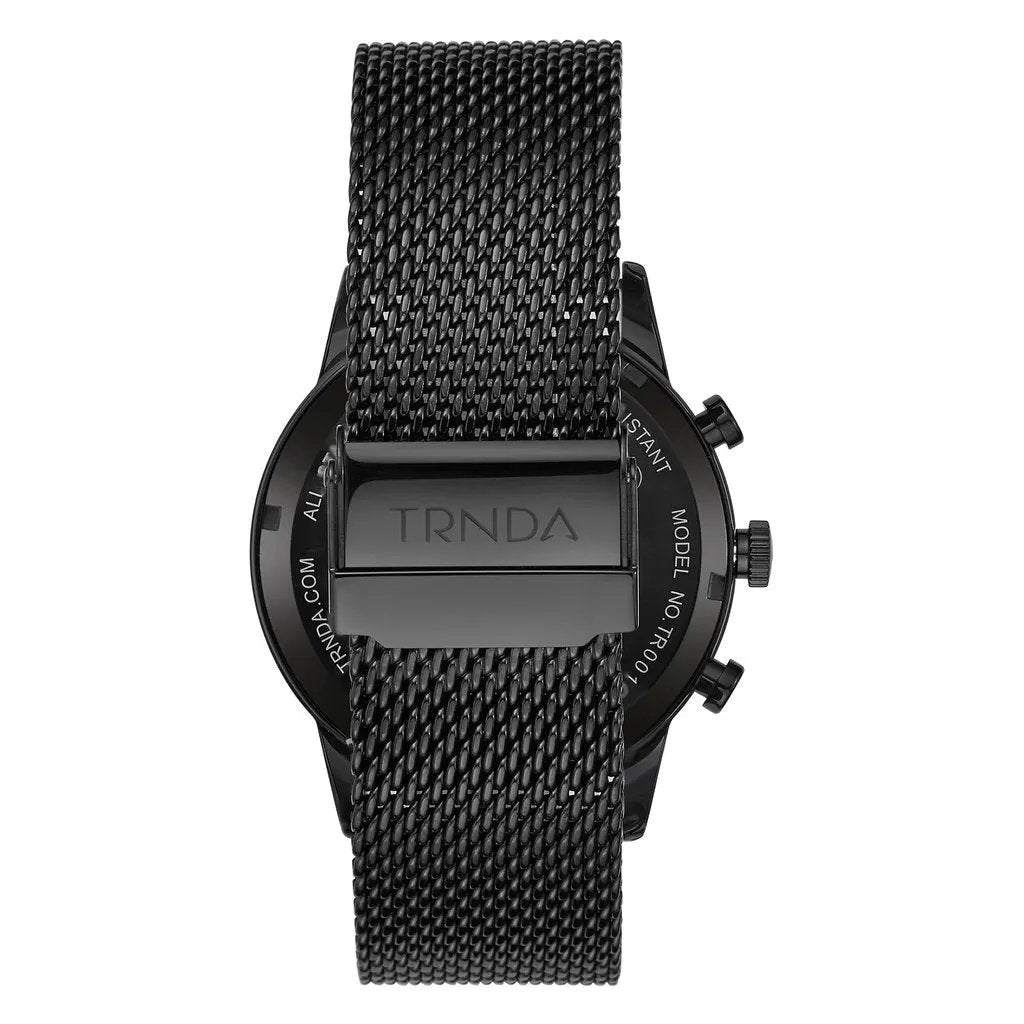 Trnda Men's Stainless Steel Watch, Black Mesh Band | Trnda-001 by TRNDA