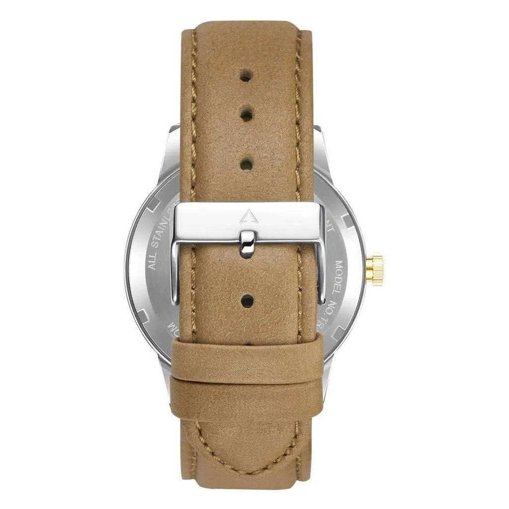 Trnda Men's Stainless Steel Watch, Tan Leather Band | Trn-Ss43 by TRNDA