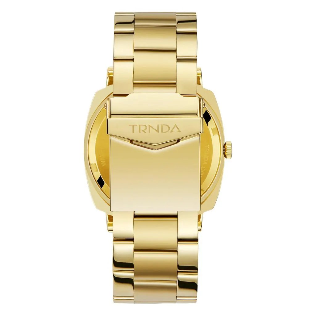 Trnda Men's Gold Stainless Steel Watch, Grey Dial | Trnda-45mm by TRNDA