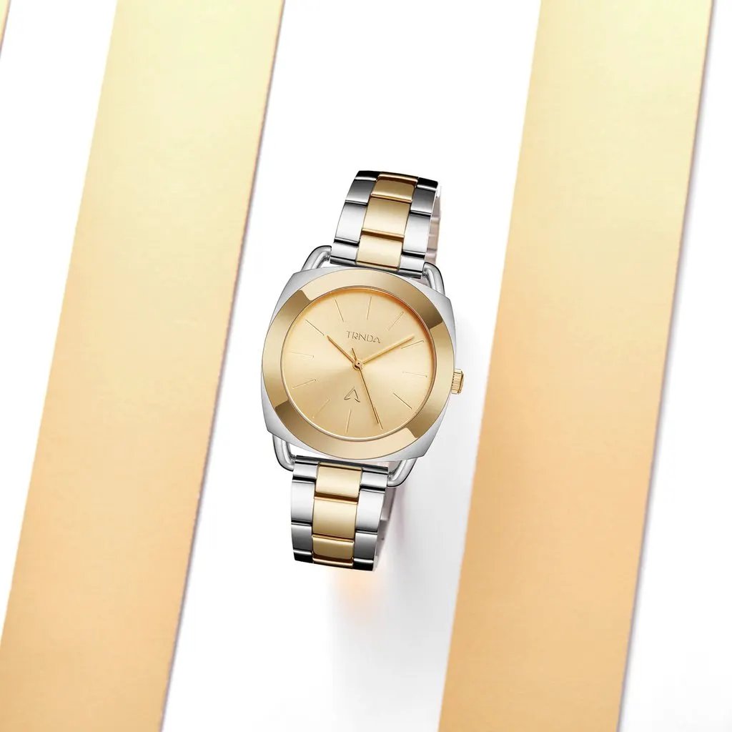 Trnda Women's Stainless Steel Watch, Silver-Gold Band | Trn-35.8 by TRNDA