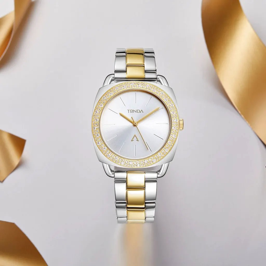 Trnda Women's Stainless Steel Watch, Silver Dial | Trn-Ss35g by TRNDA