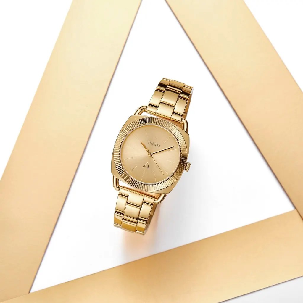 Trnda Women's Gold Stainless Steel Watch, Round Case | Trn-35.8g by TRNDA