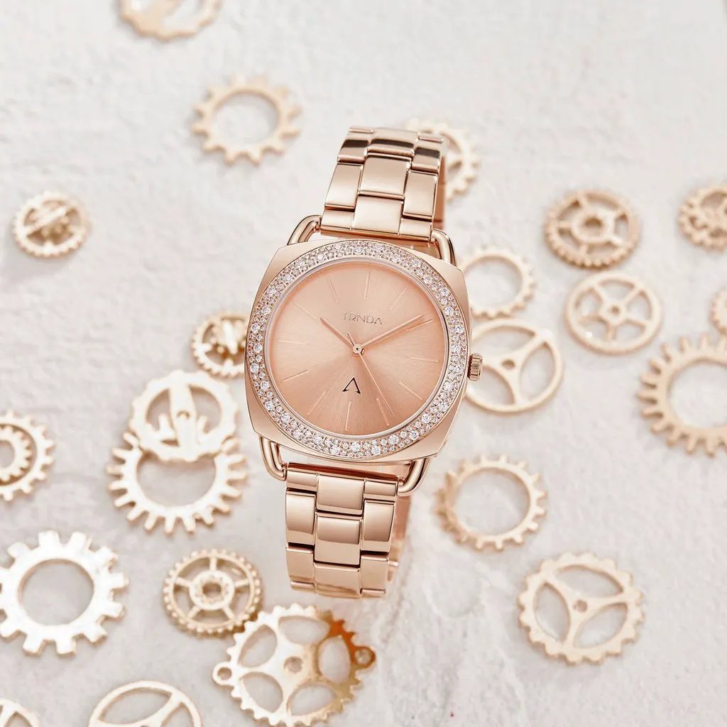 Trnda Women's Rose Gold Stainless Steel Watch, Round Dial | Trn-001 by TRNDA