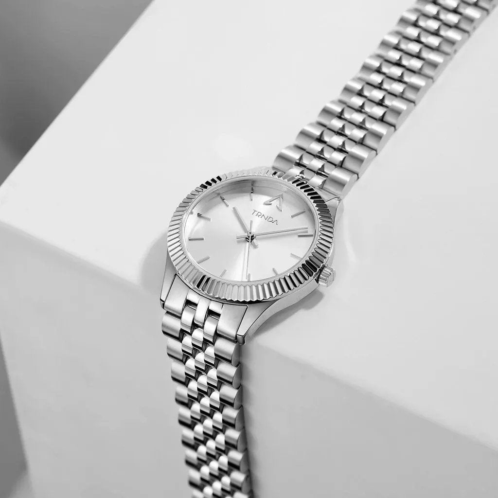 Trnda Women's Stainless Steel Watch, Silver Dial | Tr32mmss by TRNDA