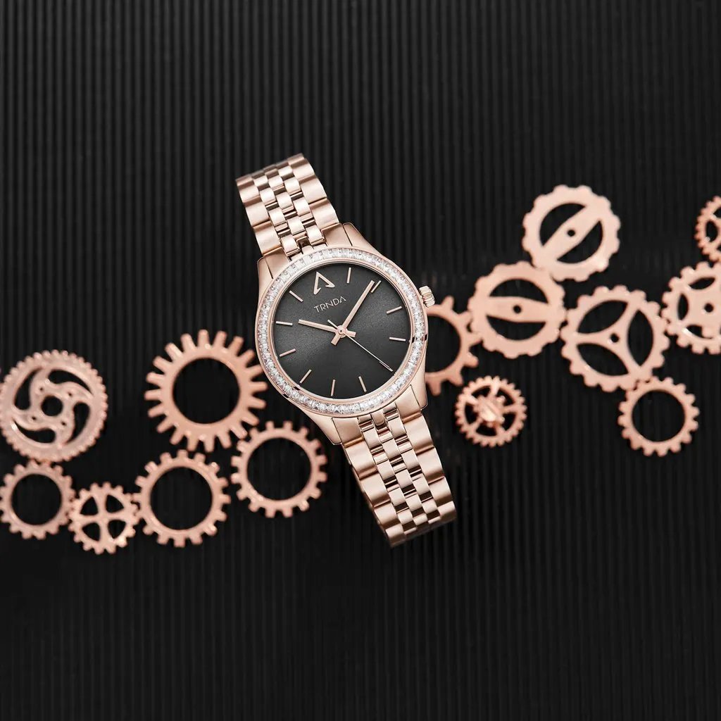 Trnda Women's Rose Gold Stainless Steel Watch, Gray Dial | Trnda-32rga by TRNDA