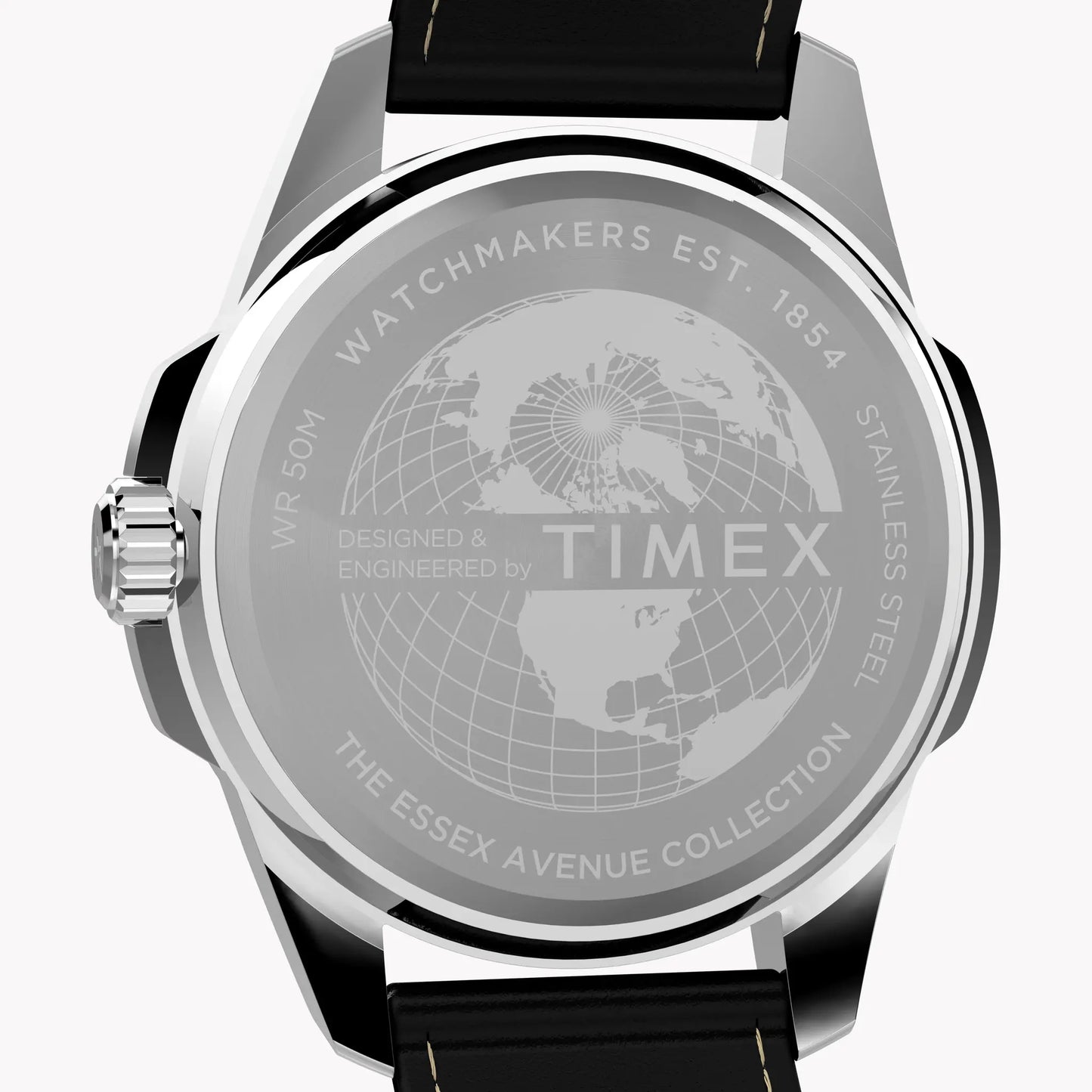 TIMEX Men's Silver-Tone Steel, Black Leather | TW2Y20600 by TIMEX