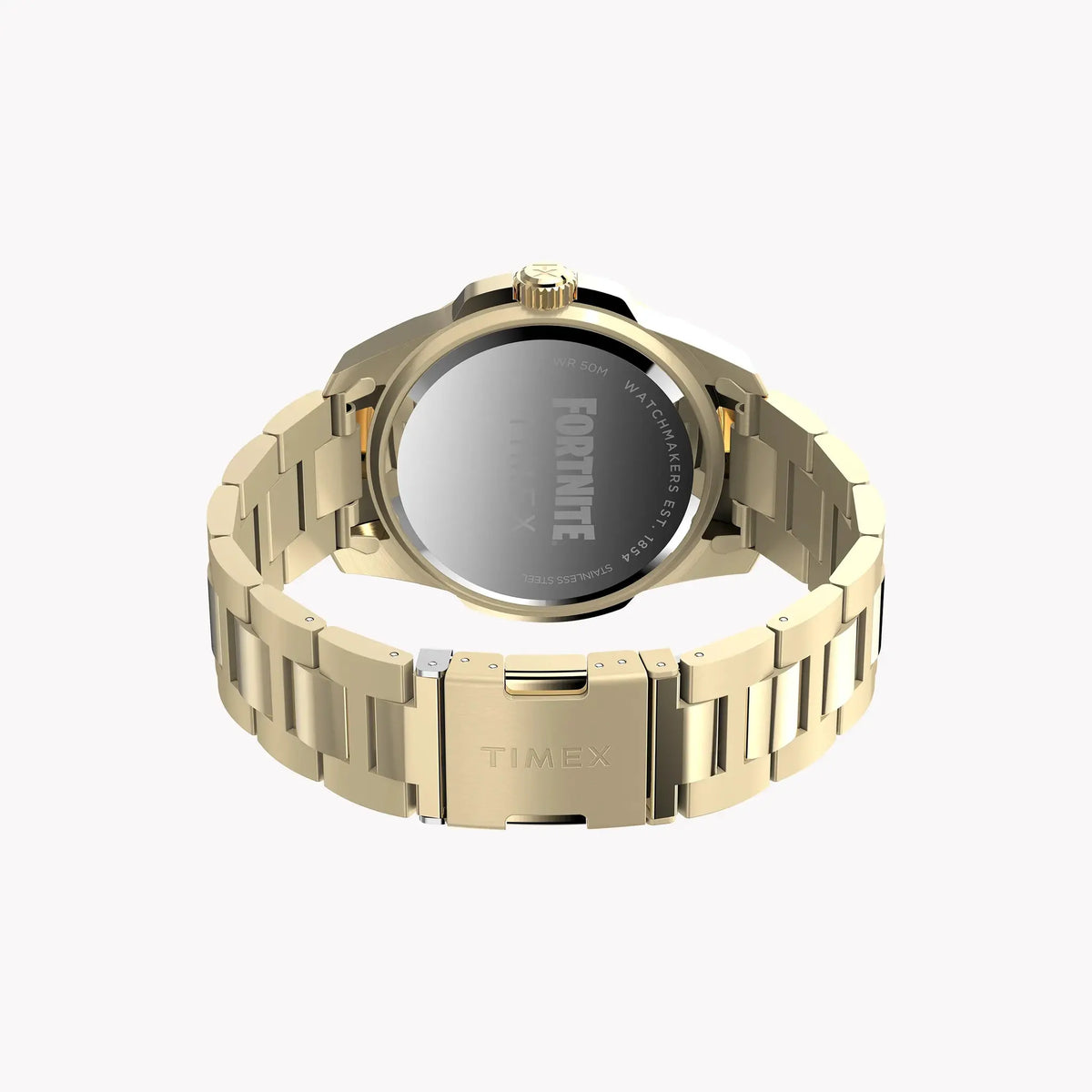 TIMEX X Fortnite Essex 45mm Gold Tone Case Black Dial Bracelet | TW2Y47200 by TIMEX