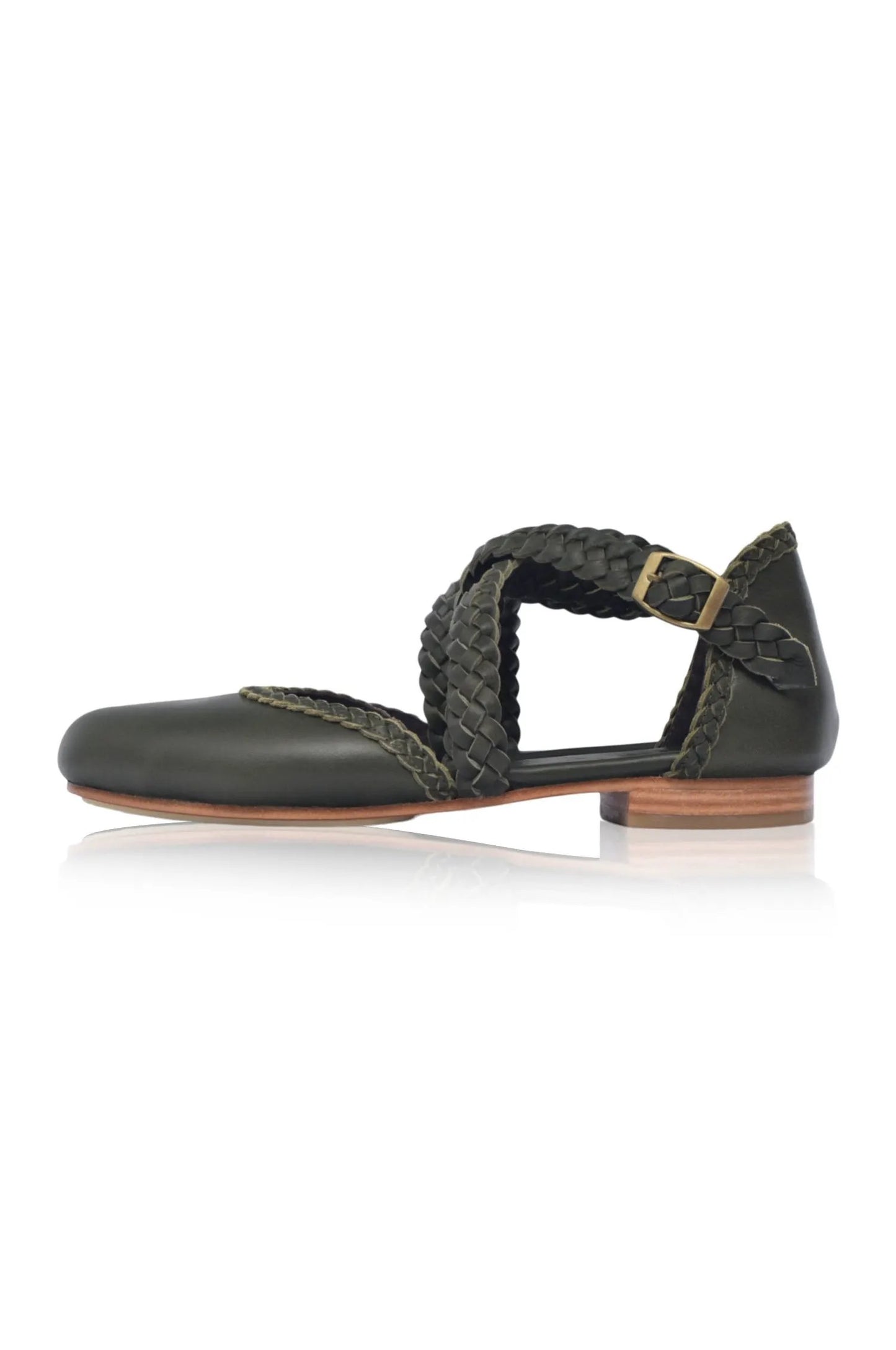 Tallulah Braided Criss-Cross Leather Flats by ELF