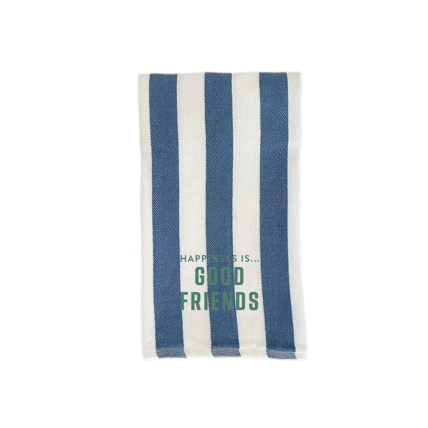Tea/Hand Towel Good Friends, Striped Blue with spruce by Family & Friends Collection