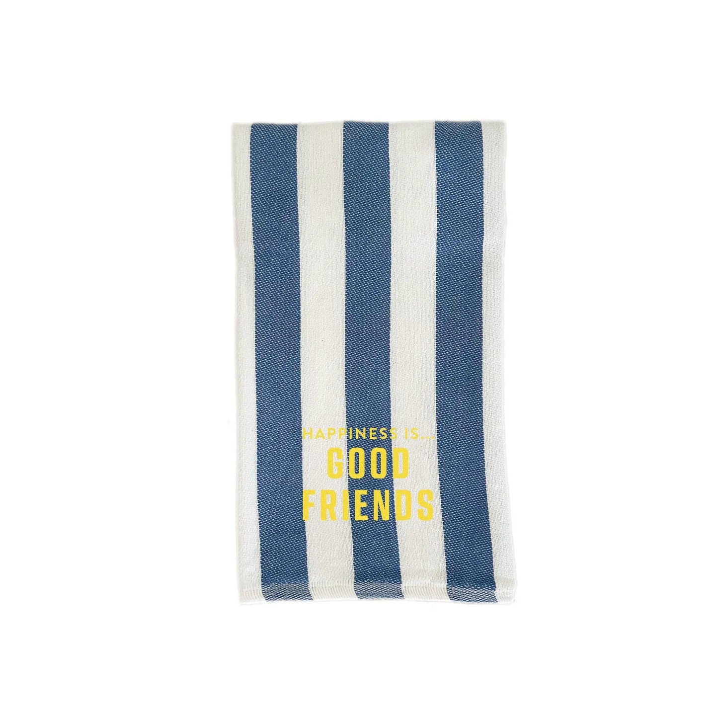 Tea/Hand Towel Good Friends, Striped Blue with yellow by Family & Friends Collection