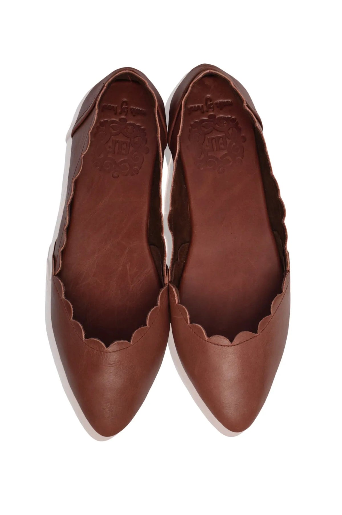 Valentina Scalloped Pointed Toe Flats by ELF