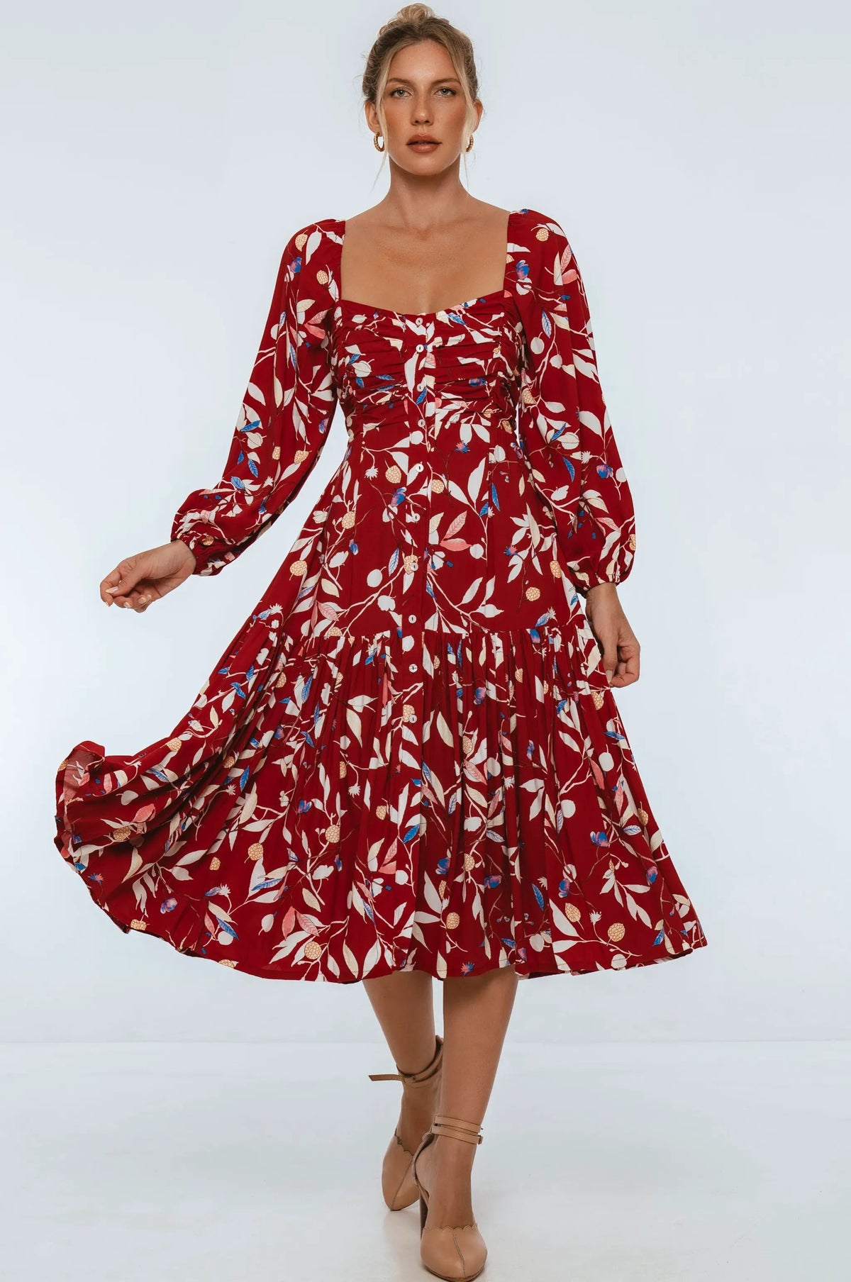 Verona Long Sleeve Midi Dress by ELF