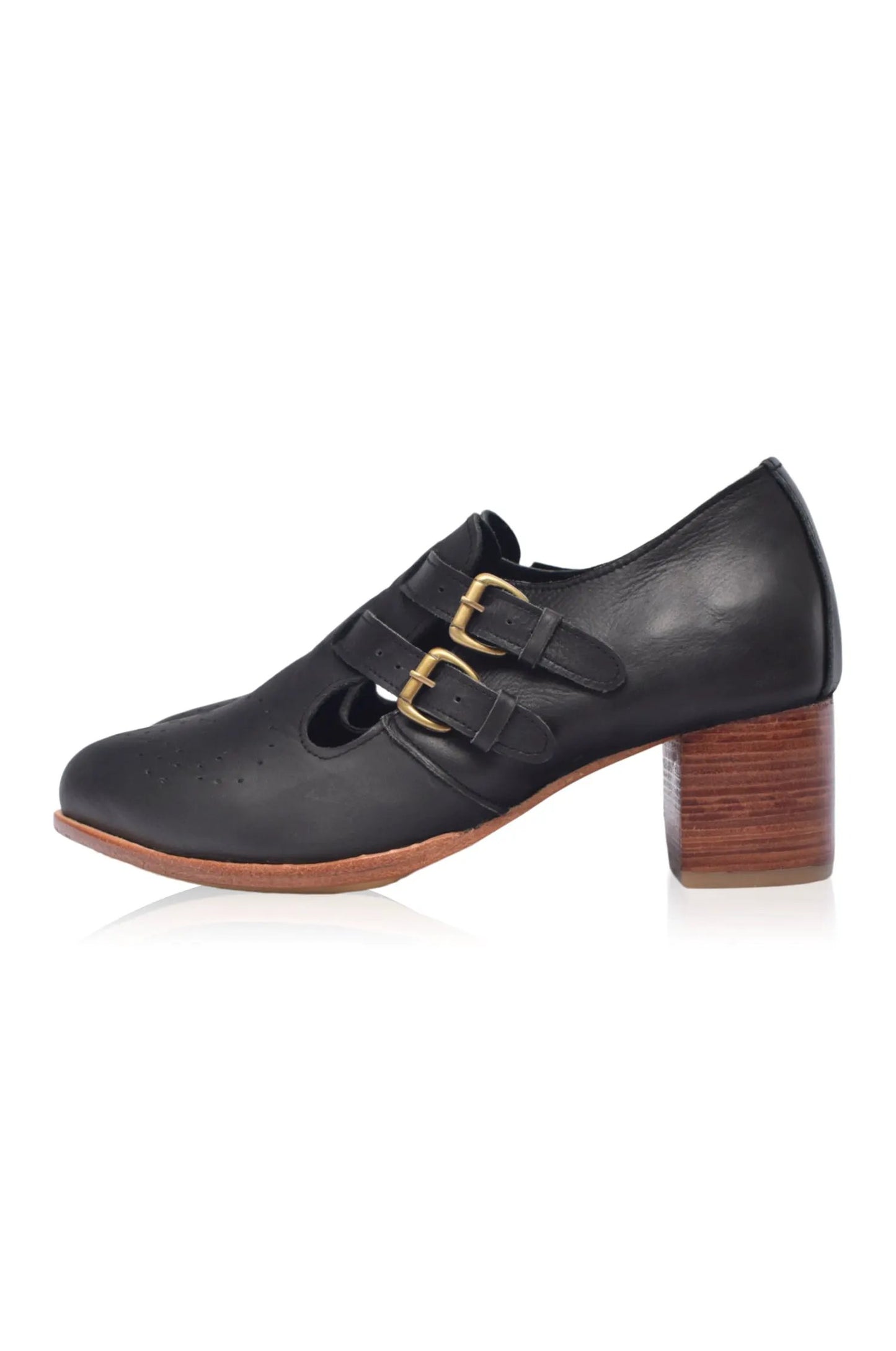 Vienna Low Heel Leather Booties by ELF