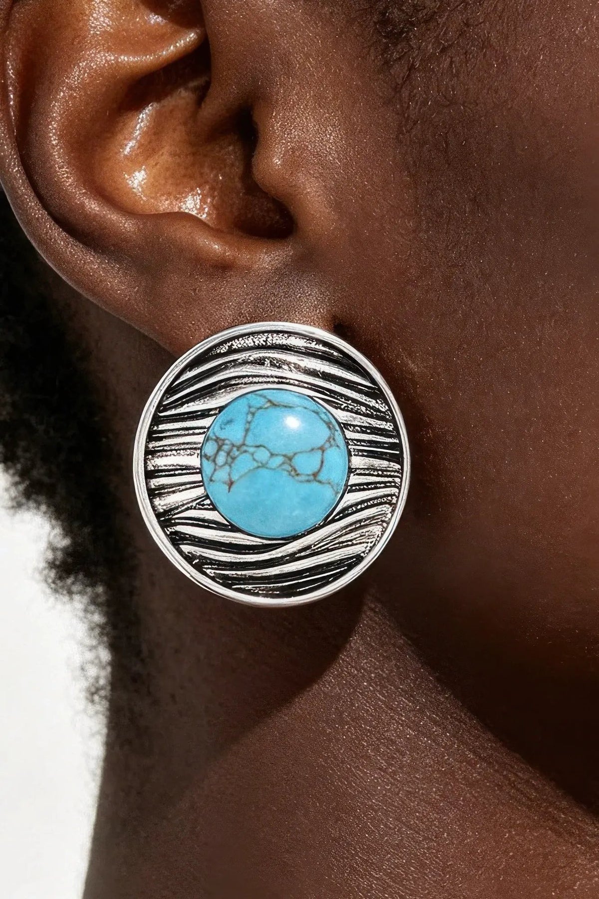 Women's Drop Earrings Antique Ribbed Planet BYMANYC ® New York VINTAGE TEXTURED SPHERICAL DANGLE - New Collection by BYMANYC New York
