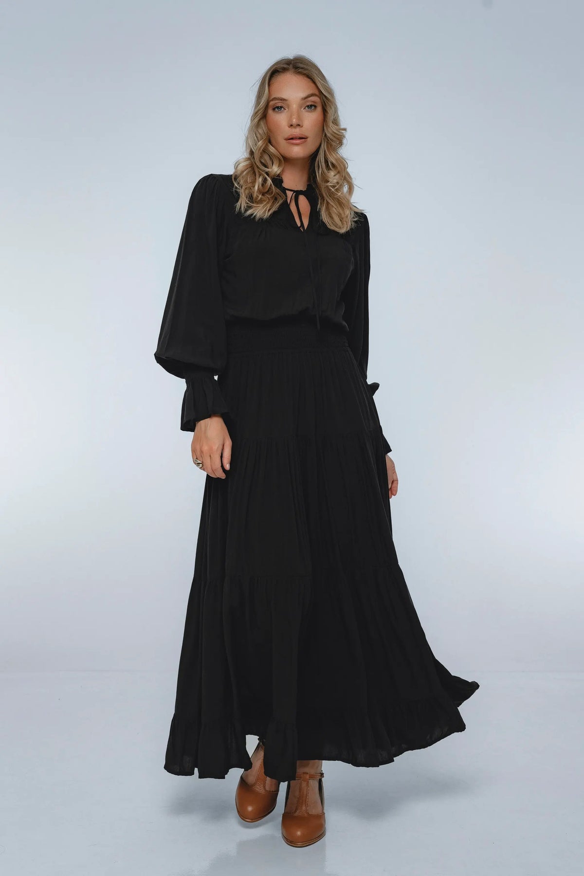 White Lotus Ruffled Maxi Dress by ELF