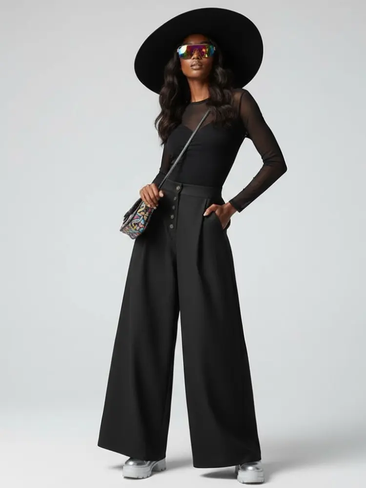 Women's Extra Wide Trousers BROOKLYN HEIGHTS NYFW New Colecction BYMANYC ® New York by BYMANYC ® New York