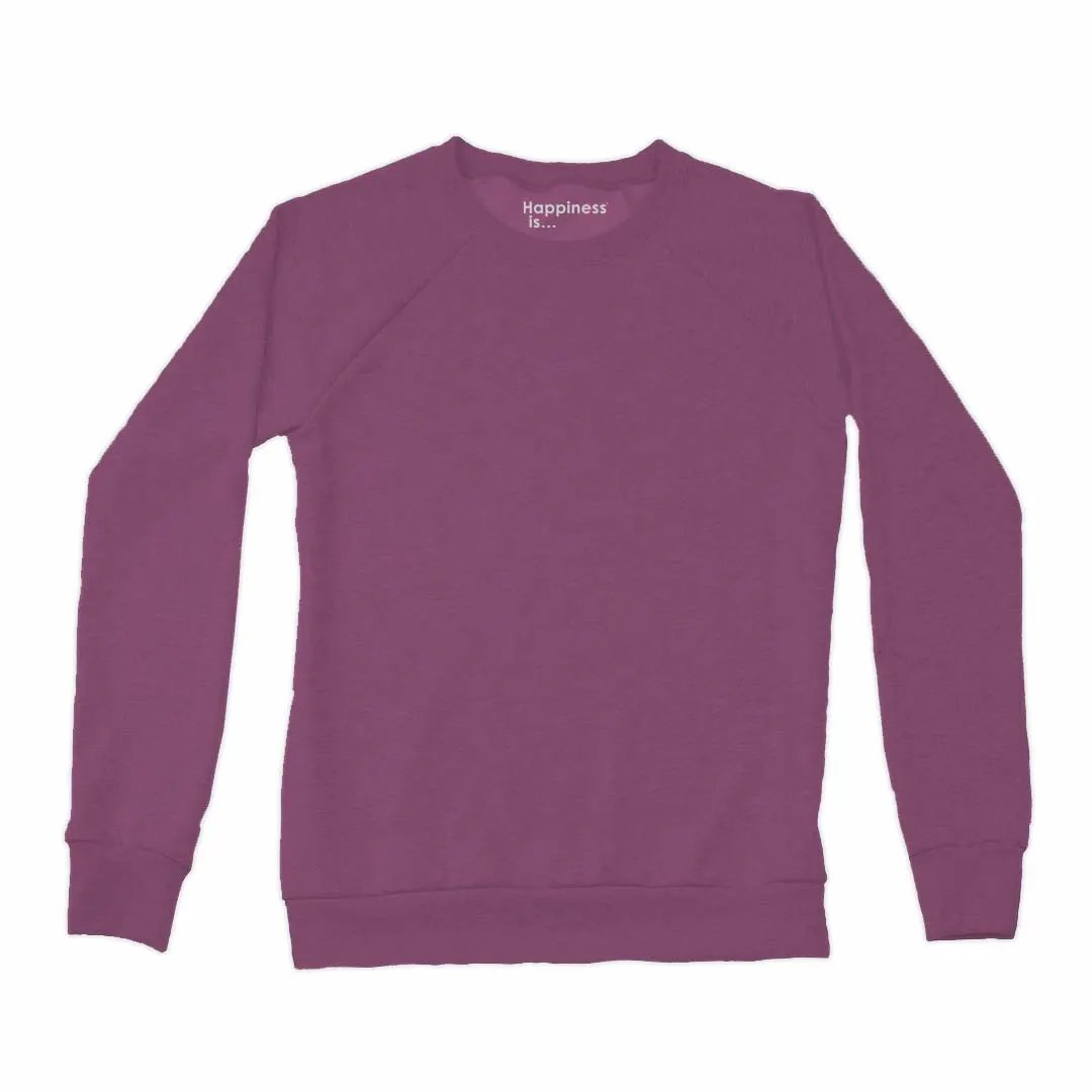 Women's Plain Crew Sweatshirt, Plum by Coloured Blanks