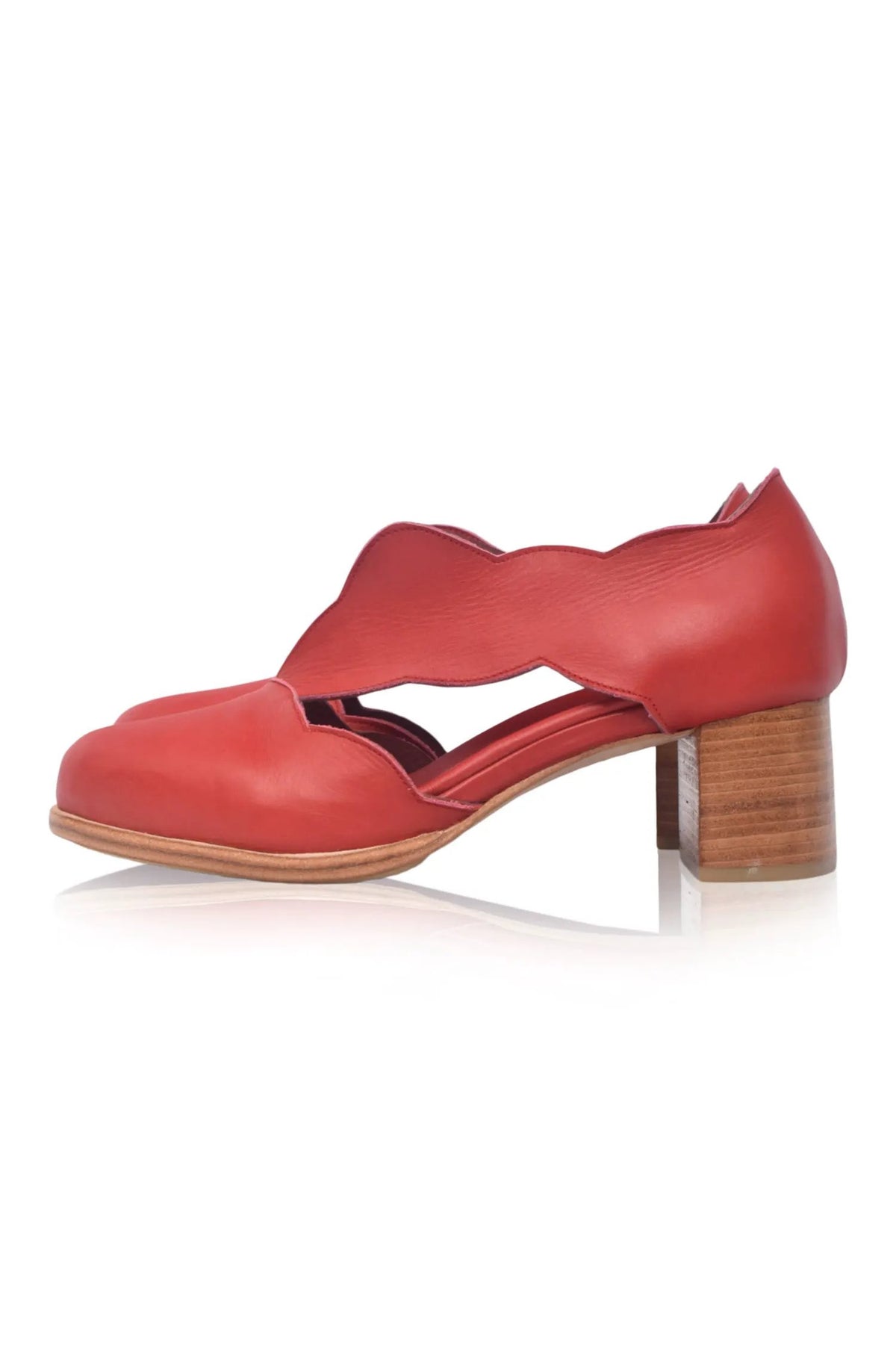 Woodland Block Heel Leather Booties by ELF