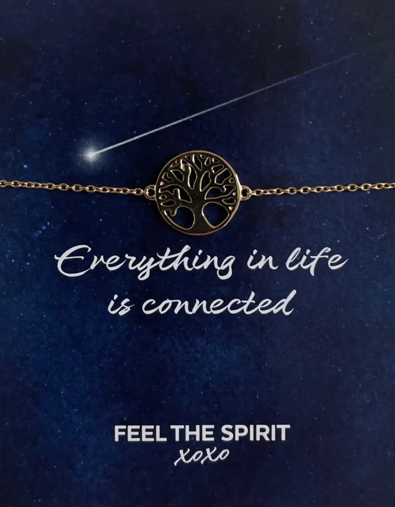 Feel The Spirit Armband Tree Of Life Gold Plated Bracelet Jwls4u Spiritual by Jwls4u