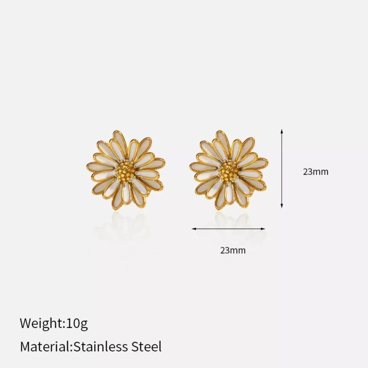 18K Gold-Plated Flower Stud Earrings by Partner Label