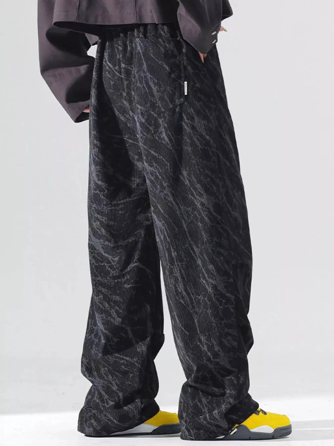 Men's Plus Size Vintage Wash Wide Leg Pants by Partner Label