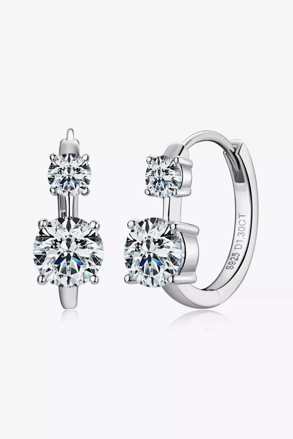 1.3 Carat Moissanite 925 Sterling Silver Earrings by Partner Label