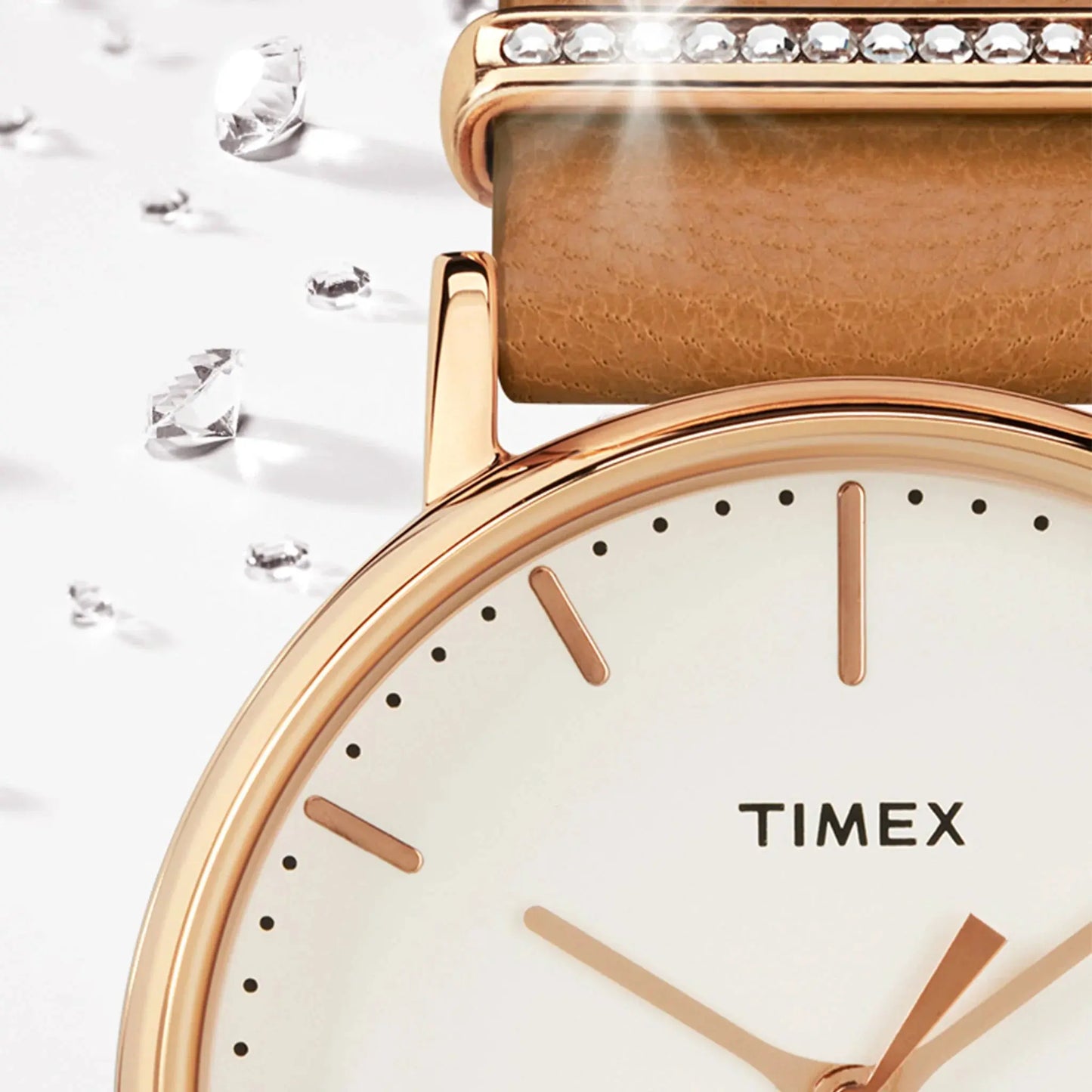 Timex Women's Tan Leather Watch, Off White Dial | Tw2r70200 by TIMEX