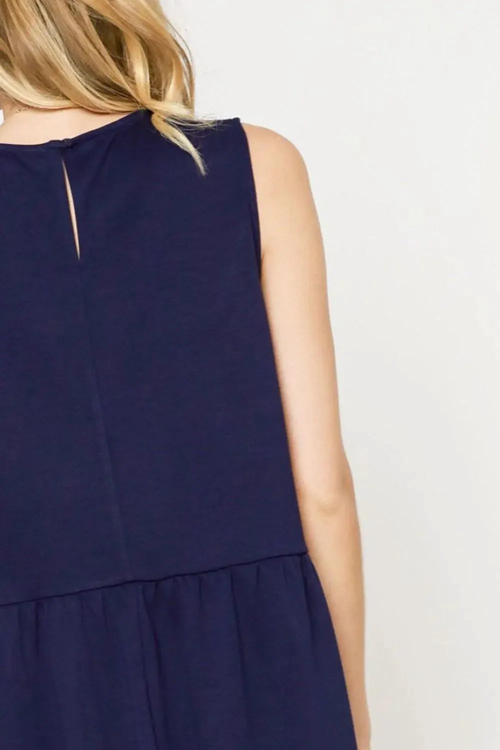 Umgee Round Neck Sleeveless Tank Dress with Pockets by Umgee