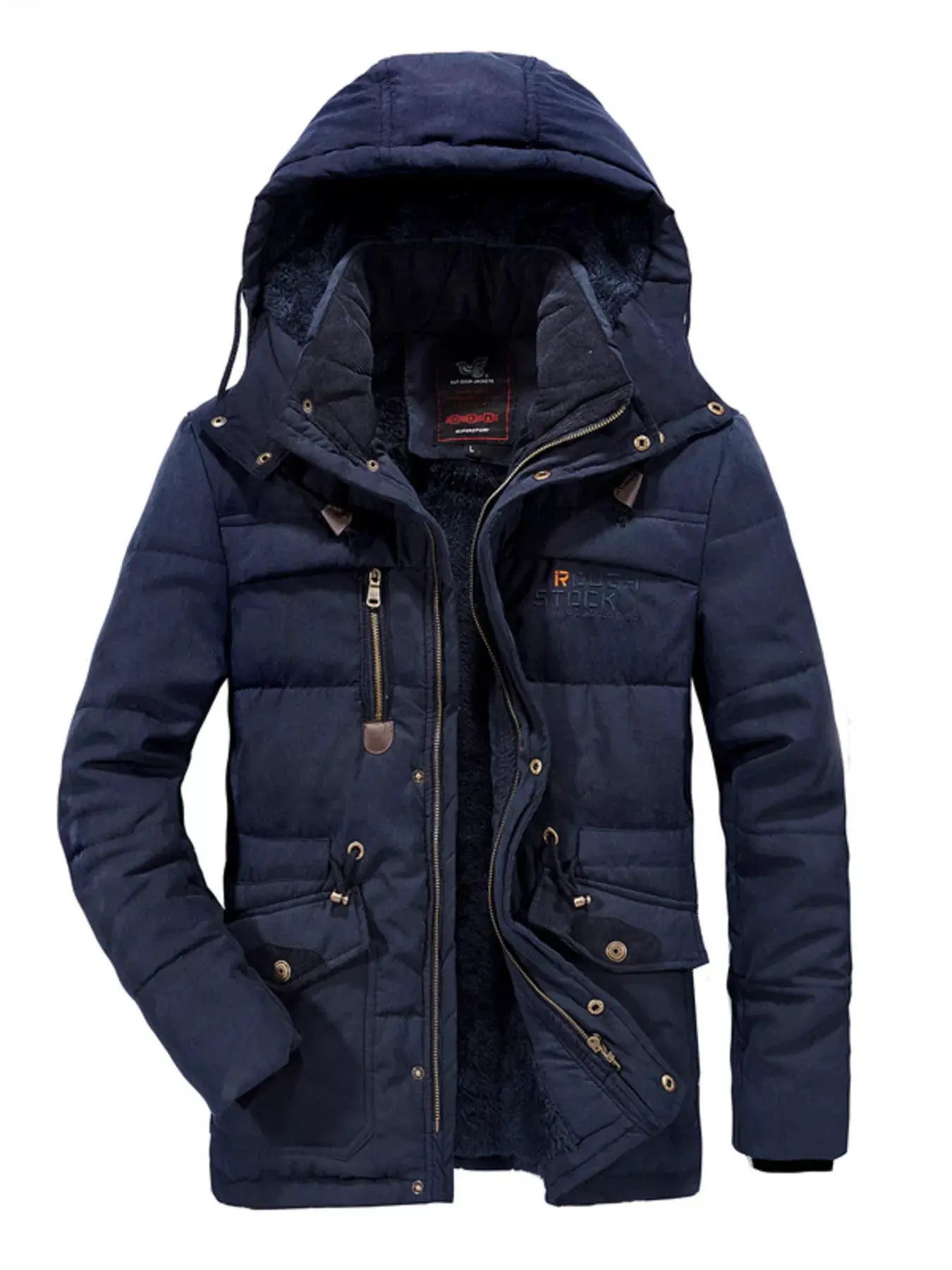 Men's Plus Size Hooded Zip Up Parka Coat by Partner Label