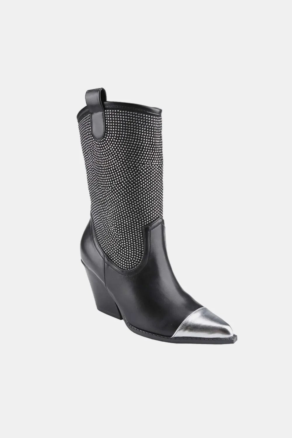 Weeboo Chunky Heel Rhinestone Western Cowboy Boots by Weeboo