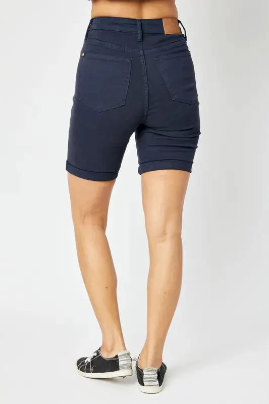 Judy Blue Full Size High Waist Tummy Control Bermuda Shorts by Judy Blue