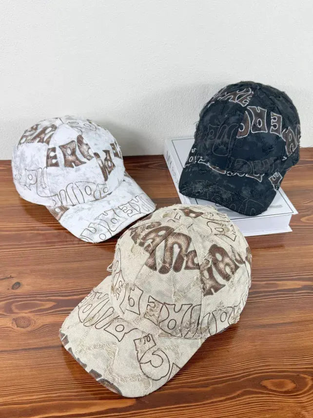 Distressed Adjustable Baseball Cap by Partner Label