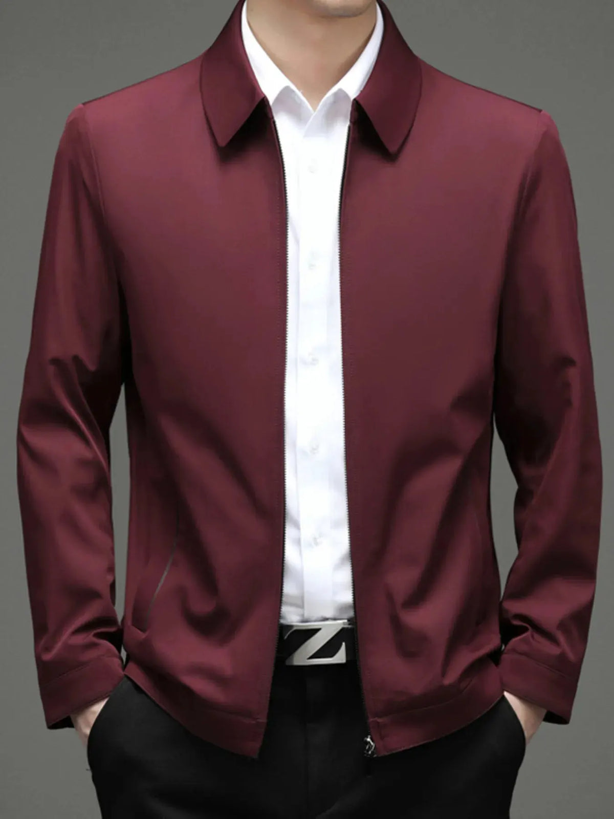 Men's Zip Up Long Sleeve Jacket by Partner Label