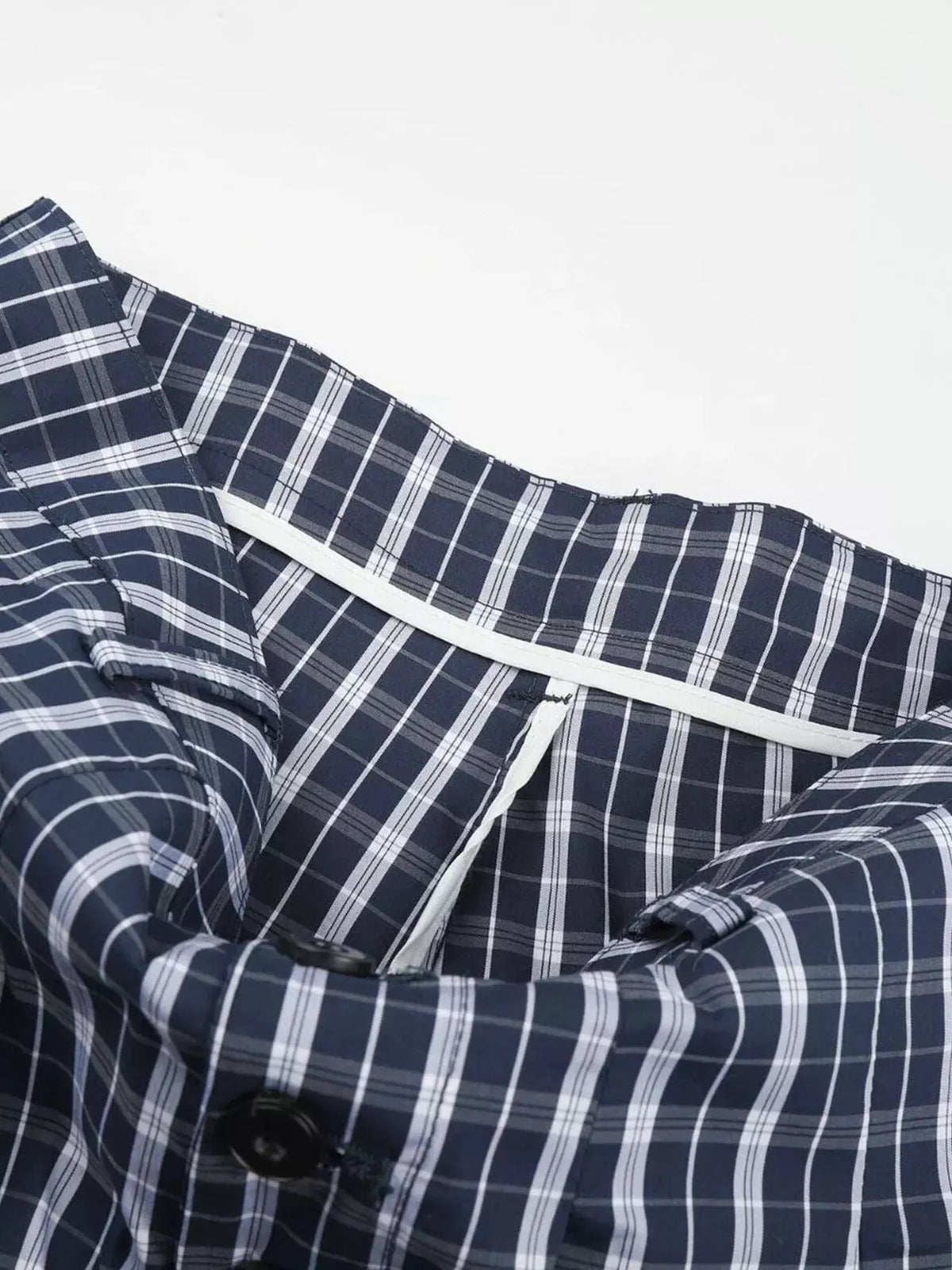 Men's Wide Leg Plaid Button-Front Pants by Trendsi