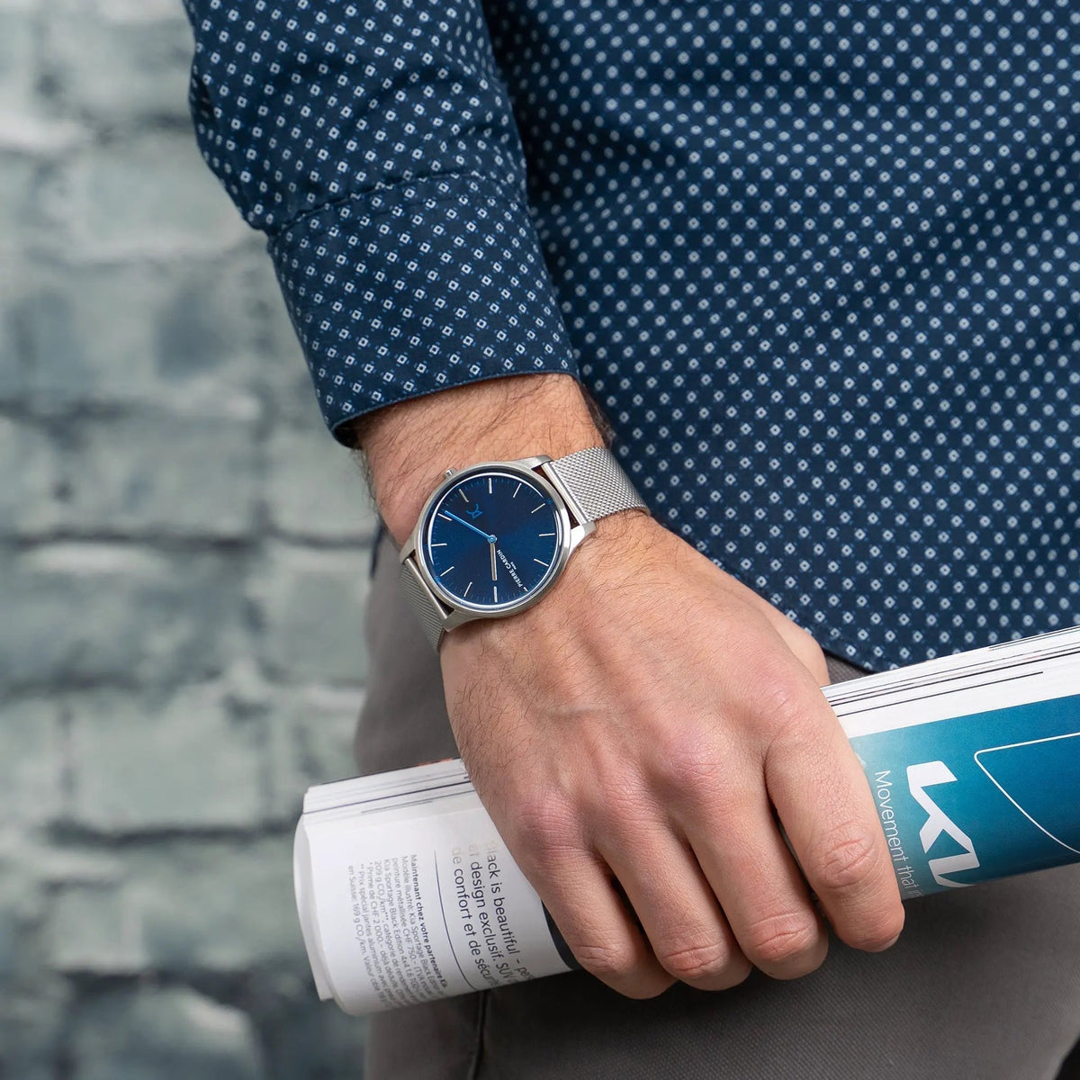 Pierre Cardin Men's Silver Stainless Steel Watch, Blue Dial | Cba.4004 by PIERRE CARDIN