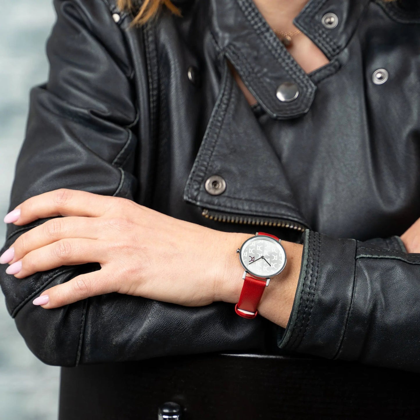 Pierre Cardin Women's Red Leather Watch, Silver Dial | Cbv.1517 by PIERRE CARDIN