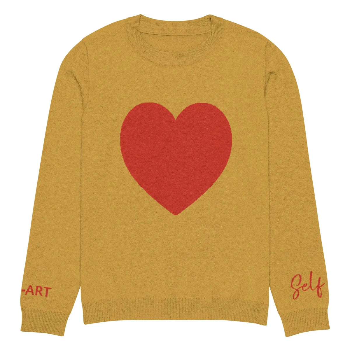 Heart - Knitted crew neck sweater MUSTARD by Maiden-Art