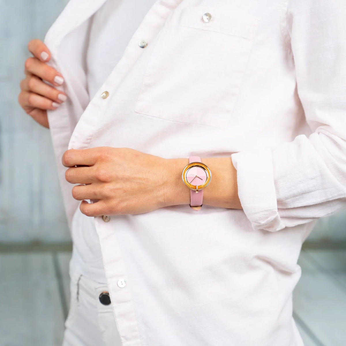Pierre Cardin Women's Pink Leather Watch, Rose Gold Case | Cma.0004 by PIERRE CARDIN