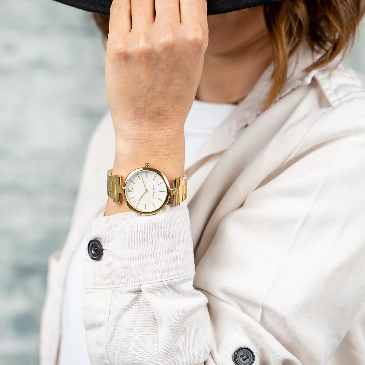 Pierre Cardin Women’S Gold Stainless Steel Watch, White Dial | Cmd.3513 by PIERRE CARDIN