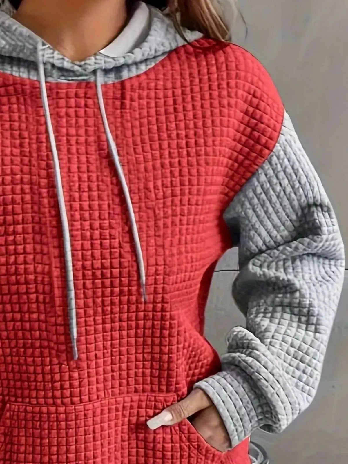 Full Size Textured Kangaroo Pocket Hoodie Plus Size | Partner Labels Selection by Partner Label