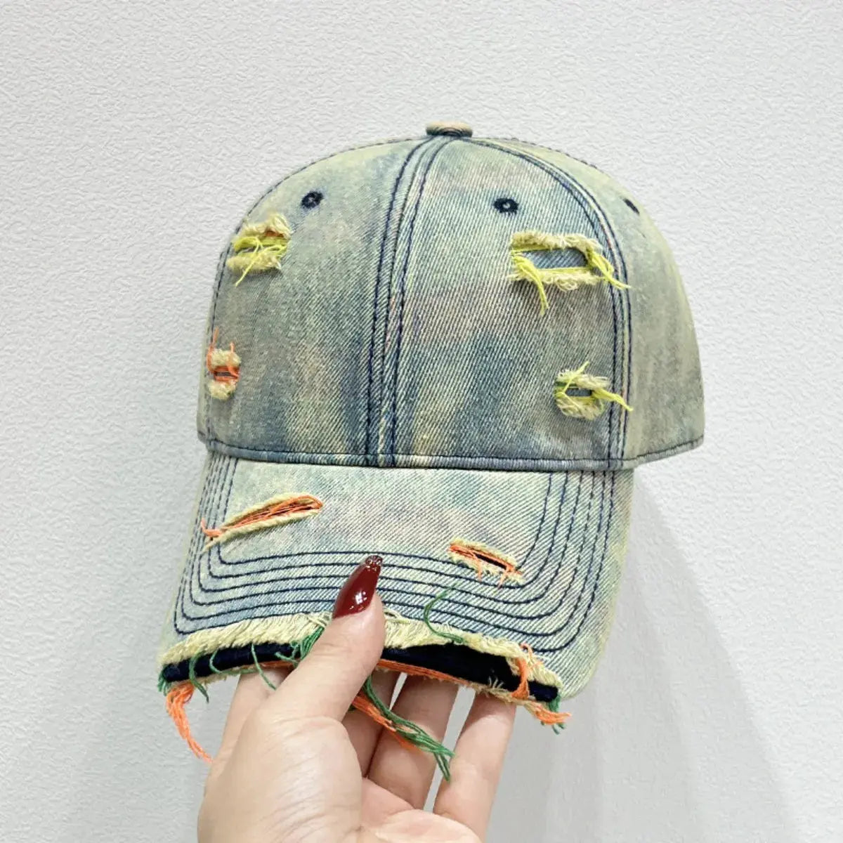 Distressed Adjustable Baseball Cap by Partner Label