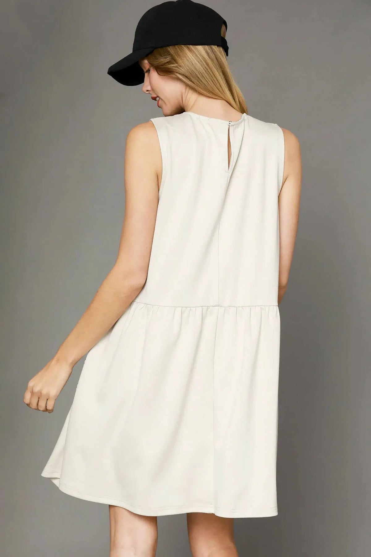 Umgee Round Neck Sleeveless Tank Dress with Pockets by Umgee