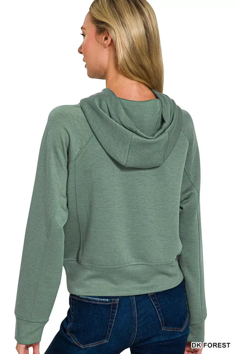 Zenana Drawstring Scuba Hoodie by Zenana