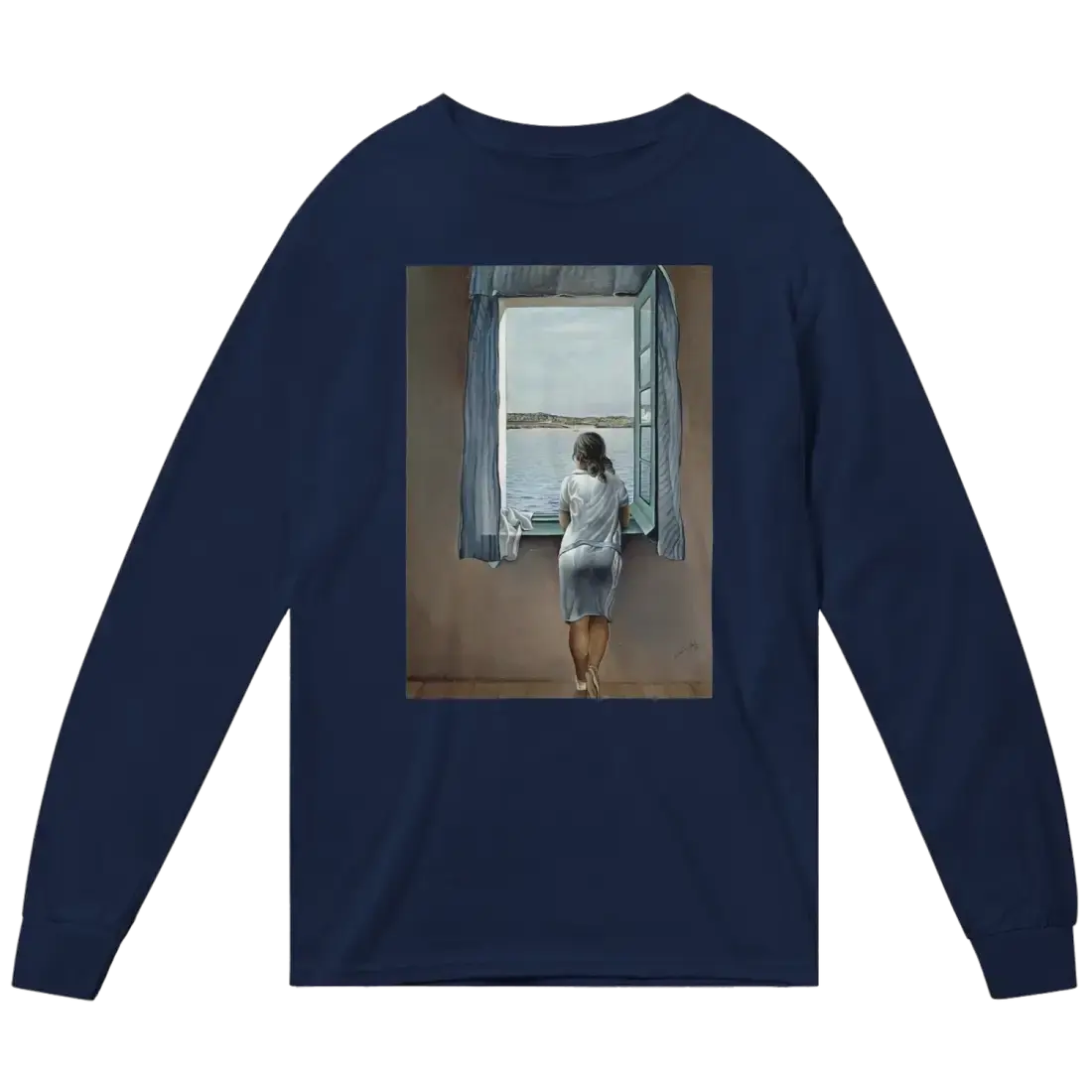 Dali - Young Woman at a Window Artwork Long Sleeve Shirt by Art-O-Rama Shop