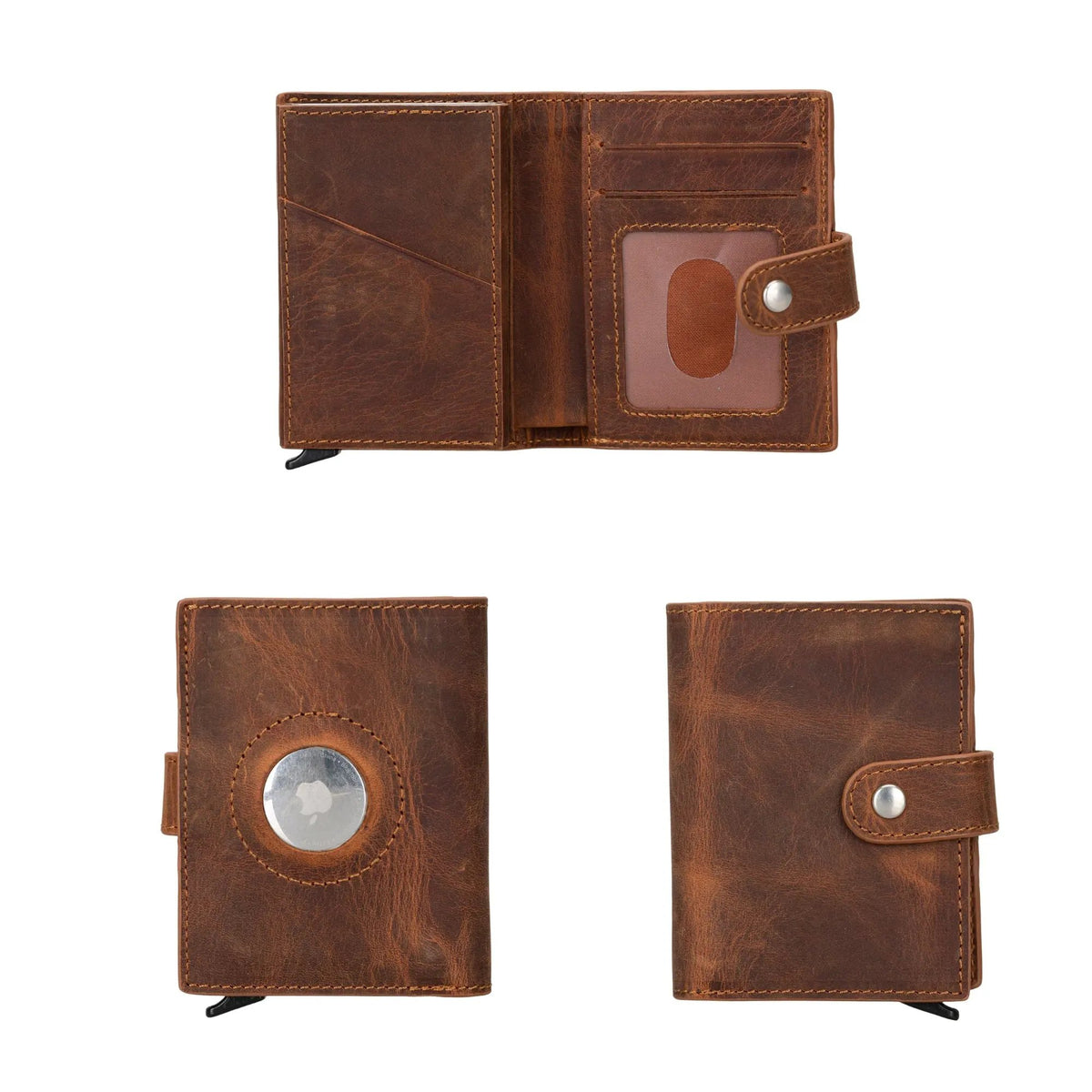Douglas Genuine Leather Pop-Up Wallet with AirTag Slot - RFID Blocking Cardholder by TORONATA