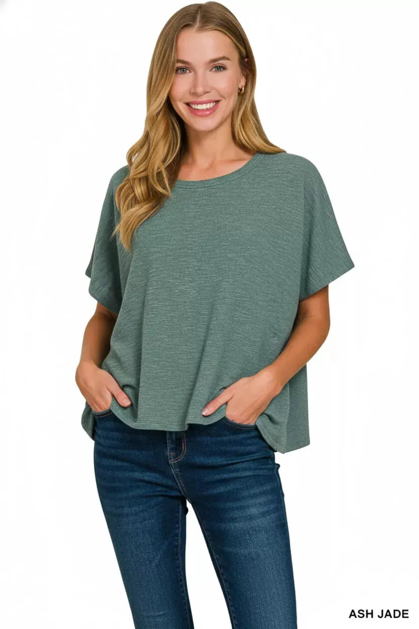 Zenana Cotton Slub Oversize Tee by Zenana