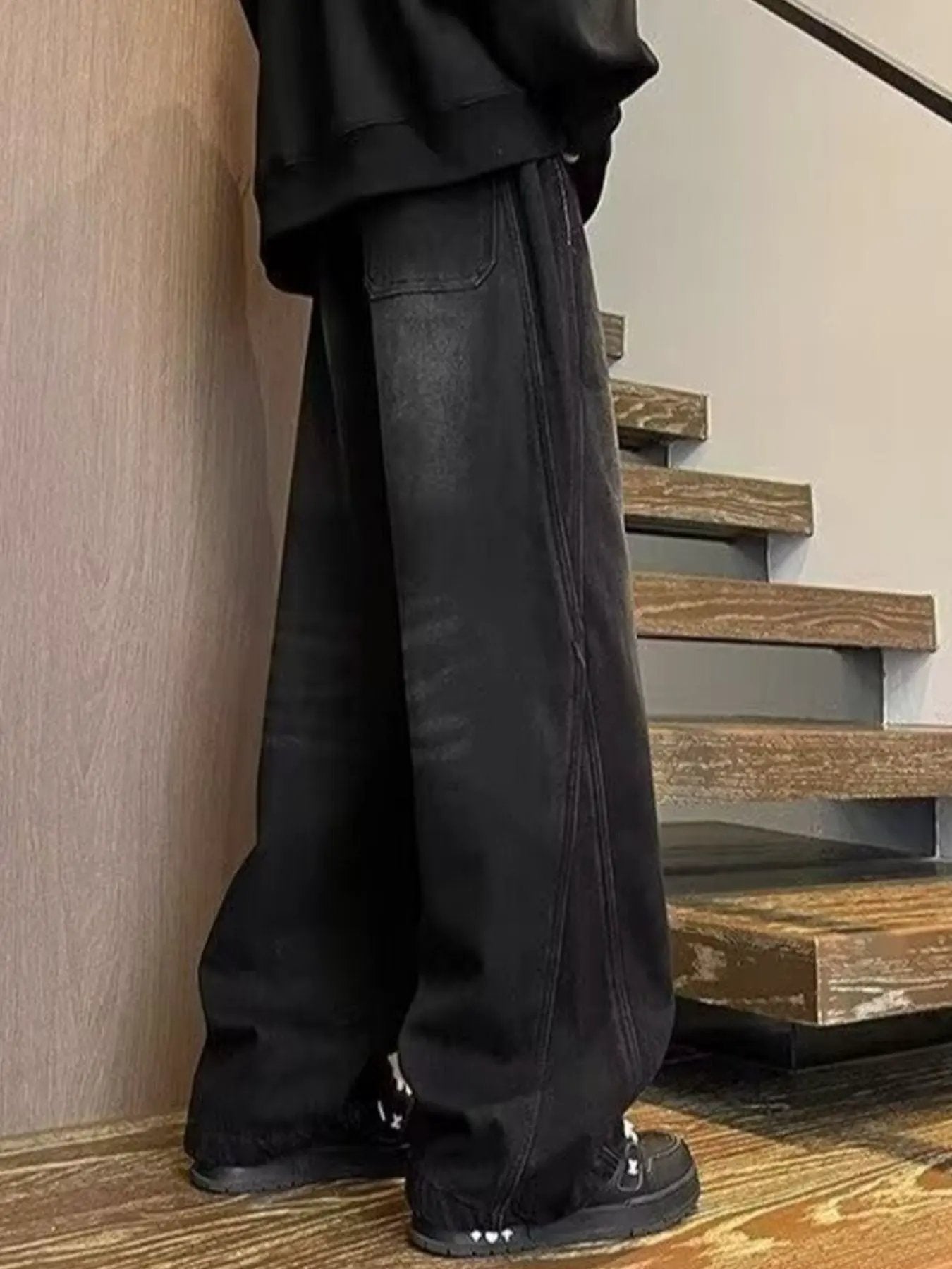Men's Full Size Washed Wide Leg Jeans Plus Size by Partner Label