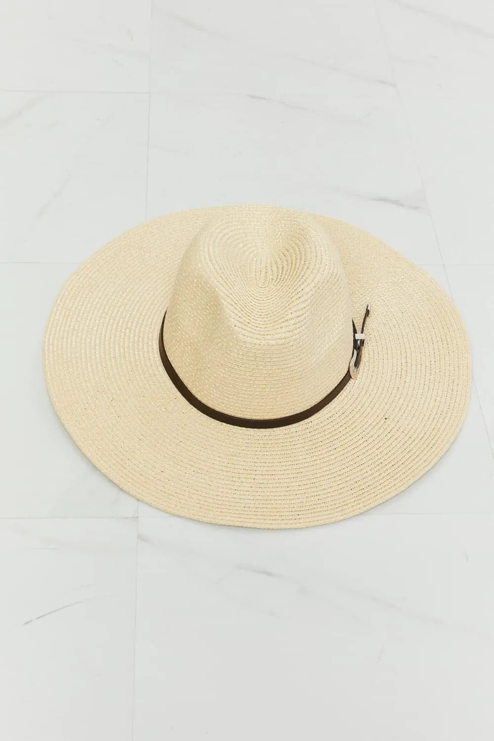 Fame Boho Summer Straw Fedora Hat by Fame