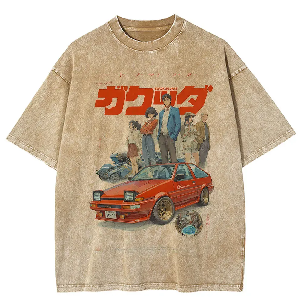 Japanese Kanji Dog Cat Graphic T Shirt Men Harajuku Streetwear Vintage Cotton Tee White by Vimost Shop